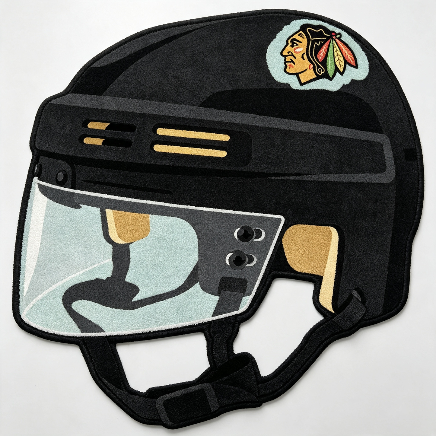 Chicago Blackhawks Helmet Rug