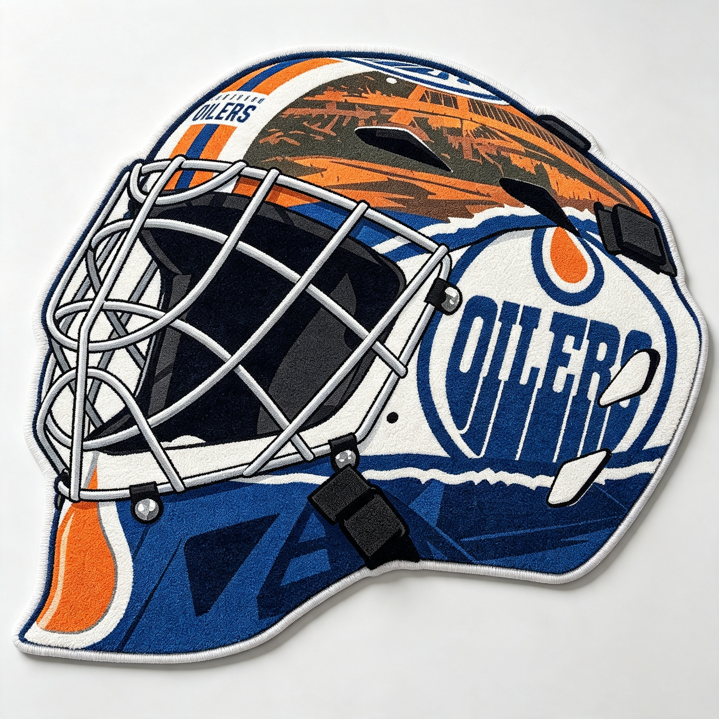 Edmonton Oilers Goalie Helmet Rug