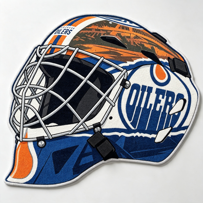 Edmonton Oilers Goalie Helmet Rug