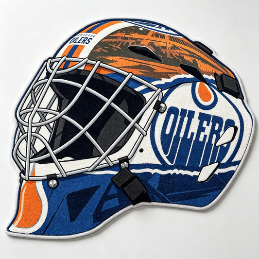 Edmonton Oilers Goalie Helmet Rug